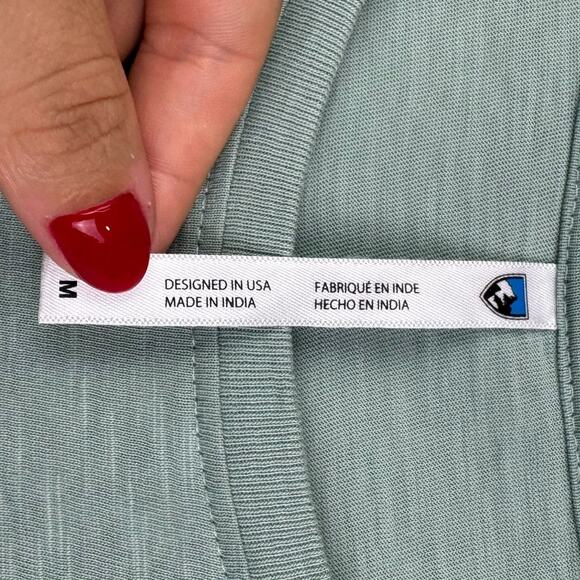 Kuhl Shilo Light Blue Crochet Shoulder Short Cap Sleeve Round Neckline Soft Top - Picture 10 of 12